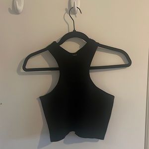 Wild Fable Black high neck ribbed crop tank
